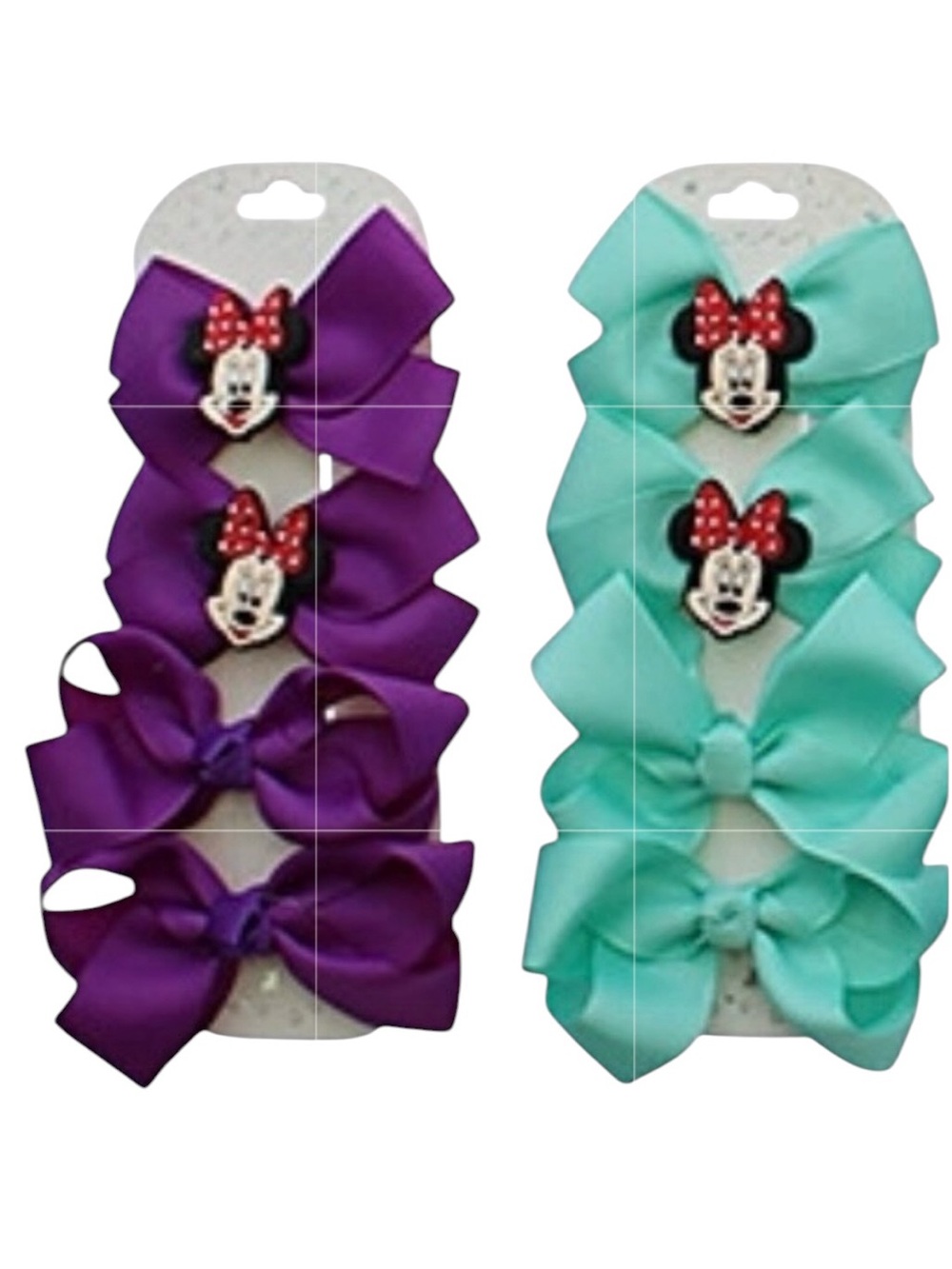 BUNDLE 8 Disney Mickey Minnie Rapunzel Tiana Small Piggie Bow Clips Parks Outfit